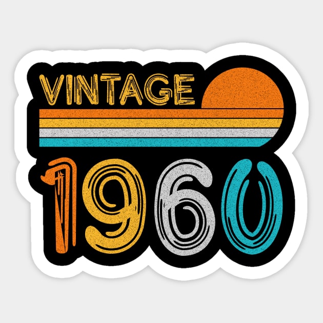 Vintage 1960 Happy 63rd Birthday Retro Sticker by myreed